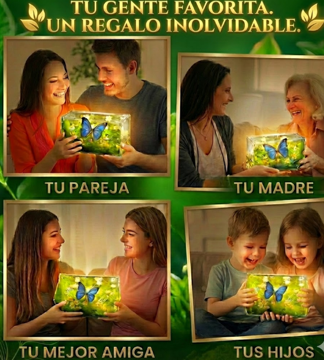 Cubo de Luz con Mariposa 3D