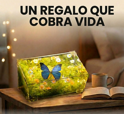 Cubo de Luz con Mariposa 3D